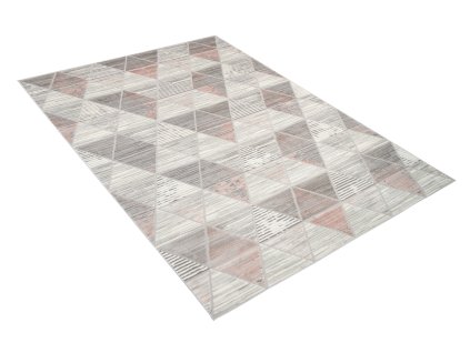 Kusový koberec E460A LIGHT sivý/DARK ružový ASTHANE (Rozmer 300x400)