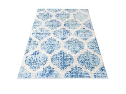 Kusový koberec H326A biely/tyrkysový HAPPY FBA (Rozmer 160x220)