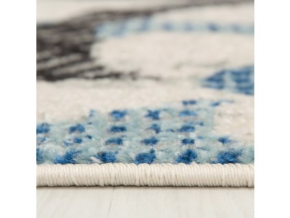 Kusový koberec H329A biely/sivý HAPPY FBA (Rozmer 120x170)