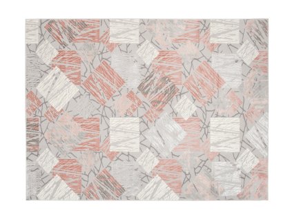 Kusový koberec E464A LIGHT sivý/DARK ružový ASTHANE (Rozmer 300x400)