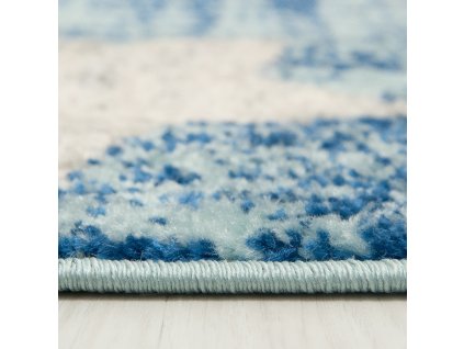 Kusový koberec H332A biely/tyrkysový HAPPY FBA (Rozmer 160x220)