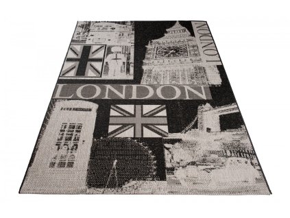 Kusový koberec 20347 čierny strieborný (Rozmer 60x110)