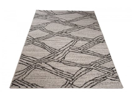Kusový koberec 20388 strieborný čierny (Rozmer 60x110)