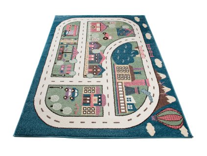 Kusový koberec V032A modrý HAPPY EBR (Rozmer 200x290)