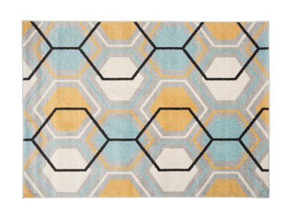 Kusový koberec C569B sivý/tyrkysový LAZUR (Rozmer 300x400)