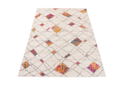 Kusový koberec A892A biely/oranžový DENVER FAA (Rozmer 120x170)