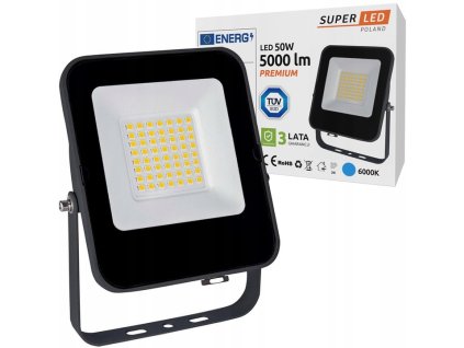 naswietlacz led halogen lampa slim led 50w 5000lm premium tuv superled klasa efektywnosci energetycznej f big