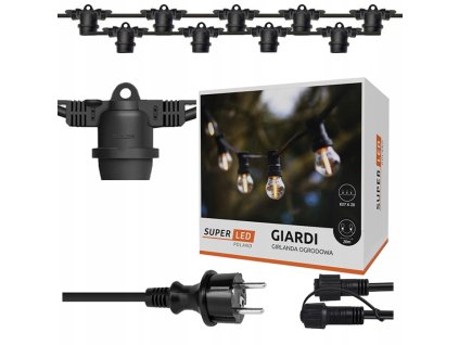 girlanda ogrodowa zewnetrzna 20x e27 lancuch swietlny 20m superled big
