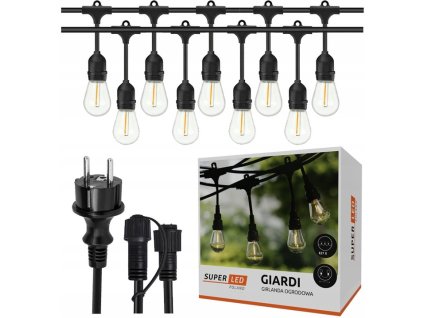 girlanda ogrodowa zewnetrzna lancuch swietlny 10m 10x zarowka led e27 l big