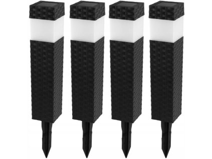 4x lampa solarna led rattanowa ogrodowa wbijana slupek technorattan big