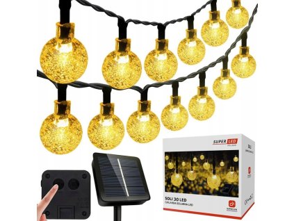 girlanda solarna led ogrodowa 12m 30 led kulki solarne superled big