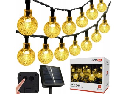girlanda solarna led ogrodowa 9 5 m 50 led kulki solarne superled big