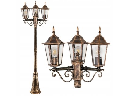 lampa ogrodowa stojaca slupek latarnia 3x e27 led 200 cm retro superled big