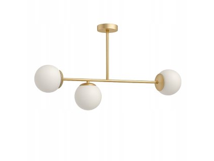 lampa wiszaca sufitowa zlota zyrandol biale kule 3x led e27 rodzaj gwintu e27 big