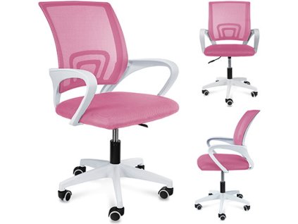 Kancelárska stolička SMART, biely podnož, ružová