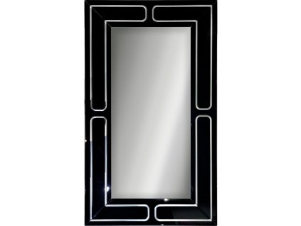 DECOREUM Zrkadlo v čiernom lesklom ráme obdĺžnikového tvaru triedy II Marina 65x110 cm