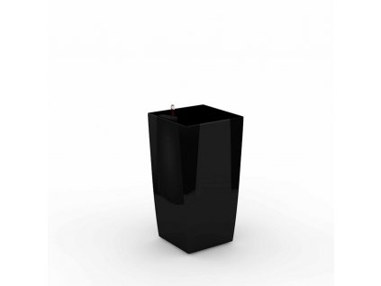 Reprezentatívny kvetináč Cube v čiernej farbe s vložkou na zavlažovanie 22x22x41