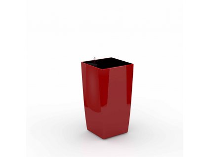Reprezentatívny kvetináč Cube v červenej farbe s vložkou na zavlažovanie 22x22x41