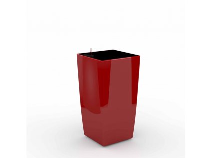 Reprezentatívny kvetináč Cube v červenej farbe s vložkou na zavlažovanie 28x28x54