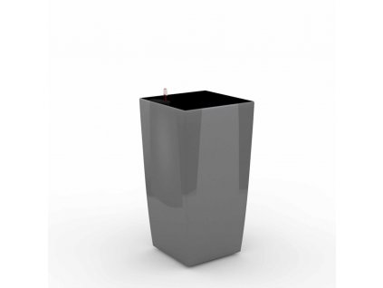 Reprezentatívny kvetináč Cube v sivej farbe s vložkou na zavlažovanie 28x28x54