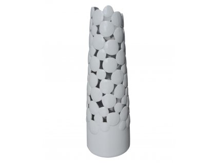 DECOREUM Sivá váza s ozdobnými ažurovými výrezmi 65 cm