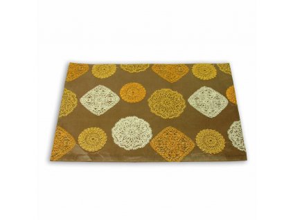 DECOREUM Stolová podložka zlatej farby s ozdobnou výšivkou 32x45 cm polyester