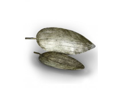 DECOREUM Dekoratívny tanier Leaf v metalickom odtieni 22x54 cm