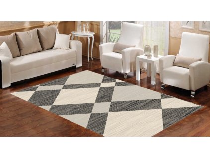 Kusový koberec K188A DARK sivý SARI B1X (Rozmer 220x320)