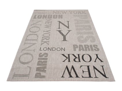 Kusový koberec 20609 strieborný čierny (Rozmer 140x200)