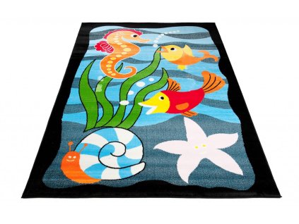 Kusový koberec B499A modrý KINDER CFV (Rozmer 116x168)