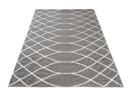 Kusový koberec C429A LIGHT sivý/biely BALI PP (Rozmer 160x220)