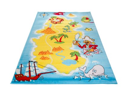 Kusový koberec F046A modrý KINDER CFV (Rozmer 100x160)