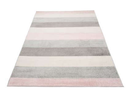Kusový koberec C947A biely/ružový LAZUR (Rozmer 200x290)