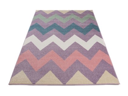 Kusový koberec T819A svetlo fialový HAPPY EBR (Rozmer 150x150)