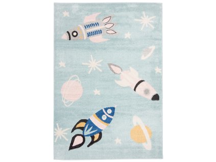 Koberec H333A biely/TURQUOIS HAPPY FBA