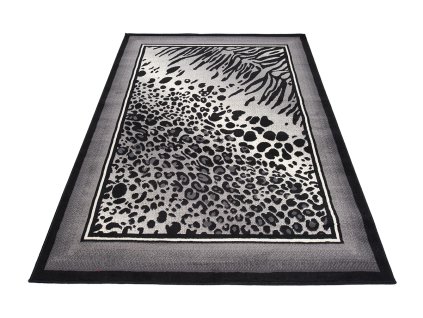 Kusový koberec J317B čierny CHEAP PP CRM (Rozmer 200x300)