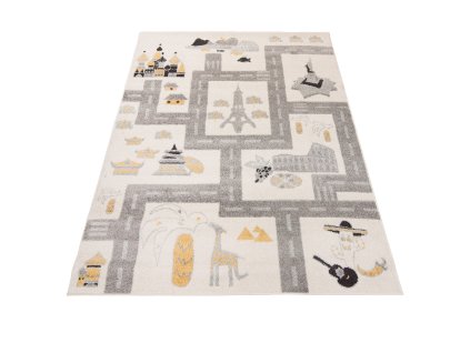 Kusový koberec E667A biely HAPPY FBA (Rozmer 120x170)