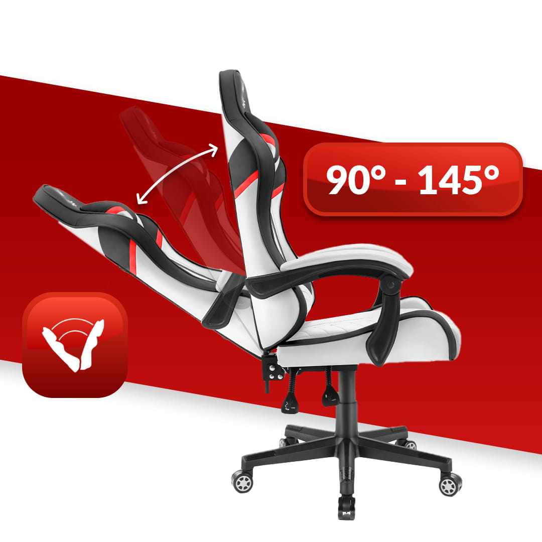 Herná stolička Hell's Chair HC-1004 White Black Red
