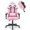 Herná stolička Hell's Chair HC-1004 Ružovo-bielo-sivá z eko-kože