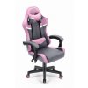 Herná stolička Hell's Chair HC-1004 sivo-ružová, látka, ekokoža