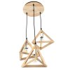 Drevená závesná lampa 3 x E27 Trojuholníky PZE-903