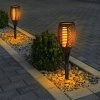 4x lampa solarna wbijana latarnia pochodnia plomien ogien 12 cm xxl 78cm kolor dominujacy czarny big