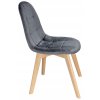 Stolička COLIN čalúnená sivým zamatom
