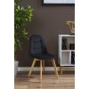 Stolička COLIN potiahnutá čiernym zamatom