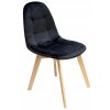 Stolička COLIN potiahnutá čiernym zamatom