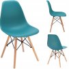 Škandinávska stolička EVA, plastová, morská modrá