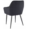 Stolička NAPOLI čalúnená čiernym zamatom