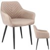 Stolička NAPOLI čalúnená béžovým zamatom