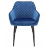 Stolička NAPOLI čalúnená v tmavomodrom zamatovom prevedení