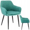 Stolička NAPOLI čalúnená zeleným zamatom